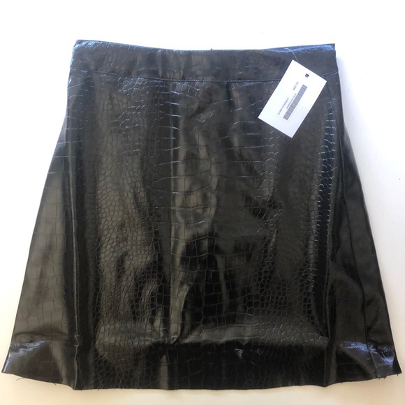 Oak + Fort Croc Effect Mini Skirt - Picture 3 of 4